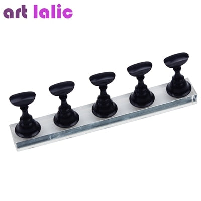 5pcs Nail Art Practice Display Stand Chess Board Magnetic Tips