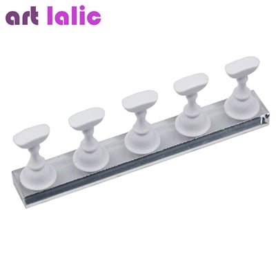 5pcs Nail Art Practice Display Stand Chess Board Magnetic Tips