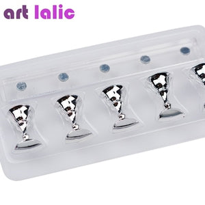 5pcs Nail Art Practice Display Stand Chess Board Magnetic Tips