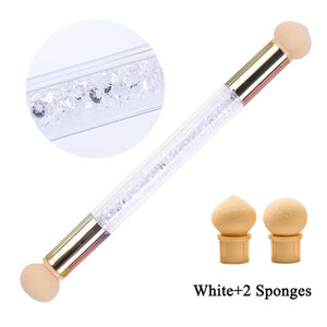 1pcs Gel Polish Color Gradient Nail Brush Pen Dual Sponge