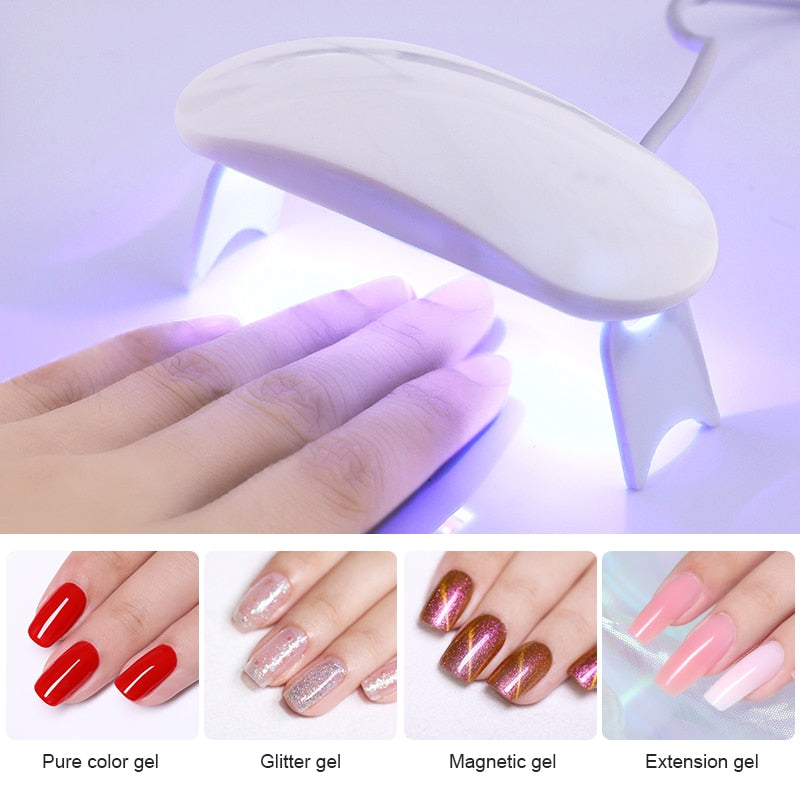 White Nail Dryer Machine UV LED Lamp Portable Micro USB Cable