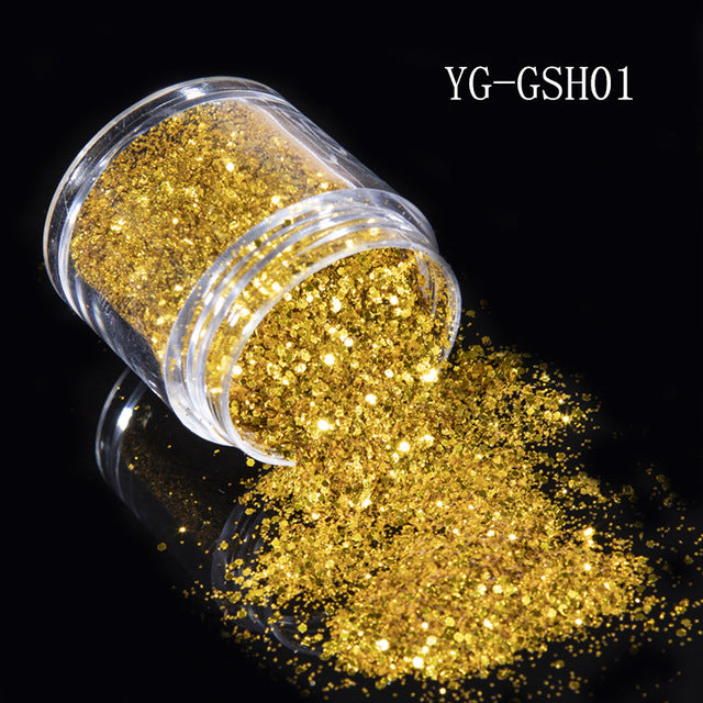 NEW 10g Champagne Gold Glitter Nail Powder