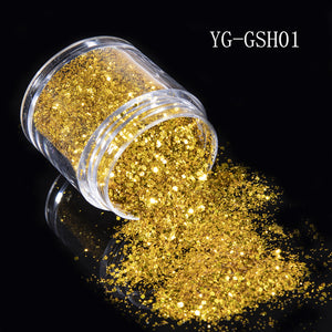 NEW 10g Champagne Gold Glitter Nail Powder