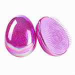 Anti Static Salon Egg Shape Glitter BlingBling Massage Hairbrush