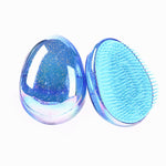 Anti Static Salon Egg Shape Glitter BlingBling Massage Hairbrush