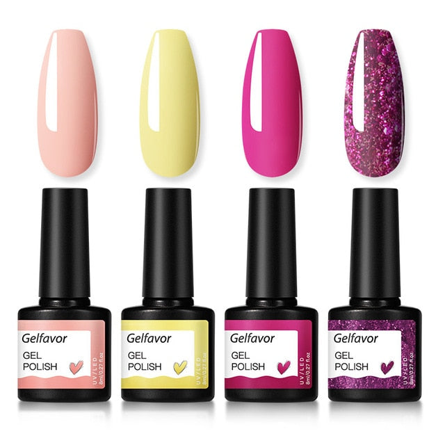 Gelfavor Gel Nail Polish Set Hybrid Varnishes 4/6Pcs