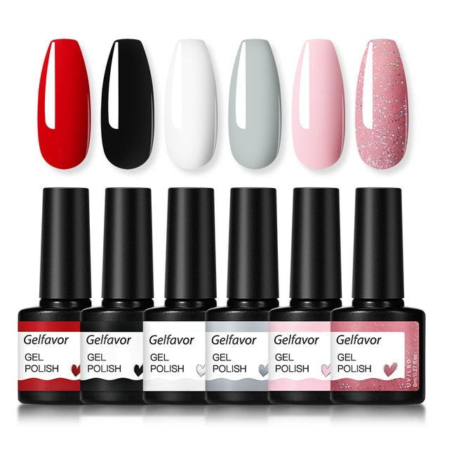 Gelfavor Gel Nail Polish Set Hybrid Varnishes 4/6Pcs