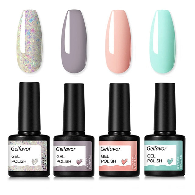 Gelfavor Gel Nail Polish Set Hybrid Varnishes 4/6Pcs