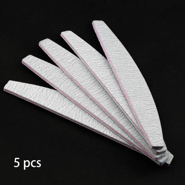 5 pcs/lot Sandpaper Nail File Lime 100/180 Double Side Sanding