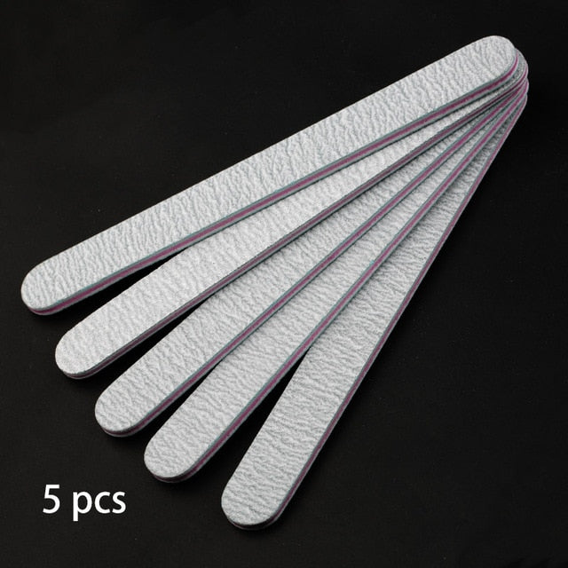 5 pcs/lot Sandpaper Nail File Lime 100/180 Double Side Sanding