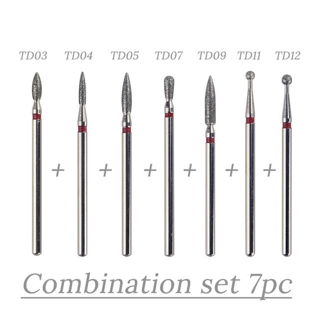 12 shapes Diamond Nail Drill Milling